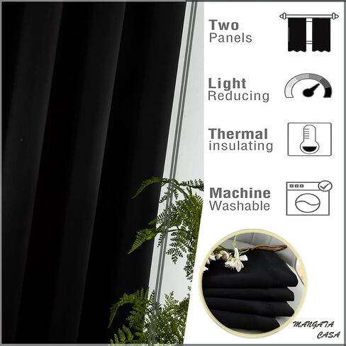 MANGATA CASA Beige Blackout Curtains Grommets 2 Panels for Bedroom-Window Curtain Drapes for Living Room-Darkening Thermal Drape (Beige, 52x63inch) in Kuwait