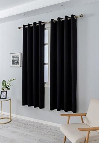 MANGATA CASA Beige Blackout Curtains Grommets 2 Panels for Bedroom-Window Curtain Drapes for Living Room-Darkening Thermal Drape (Beige, 52x63inch) in Kuwait