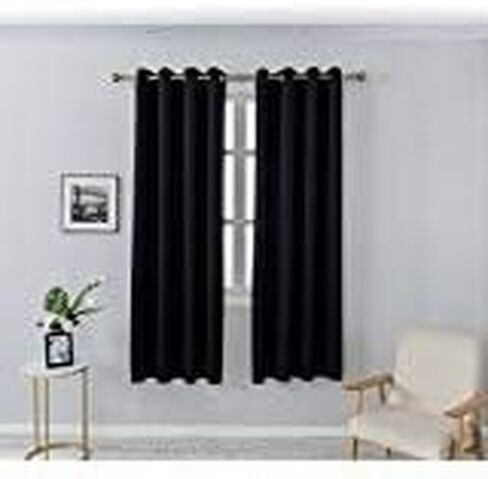MANGATA CASA Beige Blackout Curtains Grommets 2 Panels for Bedroom-Window Curtain Drapes for Living Room-Darkening Thermal Drape (Beige, 52x63inch) in Kuwait
