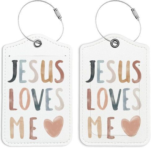 Jesus Luggage Tags for Suitcases, Luggage Tag, Jesus Loves Me, Christian Gifts, Back to School, Trendy Girly 2 Pack Travel Luggage Tag, Teen Girls Gifts Suitcase Tags in Kuwait