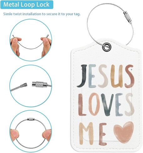 Jesus Luggage Tags for Suitcases, Luggage Tag, Jesus Loves Me, Christian Gifts, Back to School, Trendy Girly 2 Pack Travel Luggage Tag, Teen Girls Gifts Suitcase Tags in Kuwait