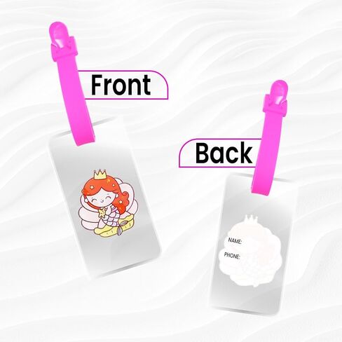 Writable Writable Transparent Bag Luggage Tags, PVC Luggage Labels for Suitcases with Name Address Phone Number Labels Travel Tag for Baggage Identity ID Labels for Trolley, Suitcase (Mermaid) in Saudi Arabia