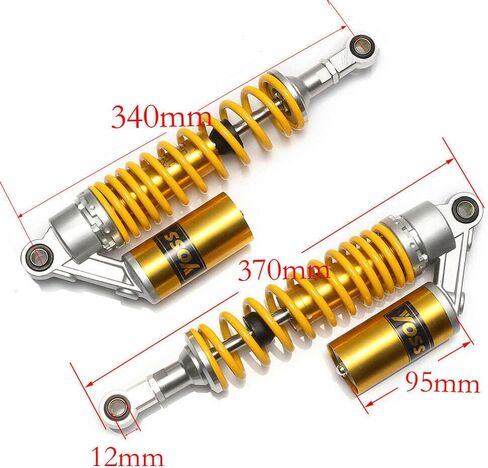 340mm 13.38 inch 7mm Spring Universal Motorcycle Air Shock Absorber Rear Suspension ATV Quad Scooter Dirt Bike For 50cc 75cc 90cc 125cc 150cc 250cc 300cc Green in Saudi Arabia