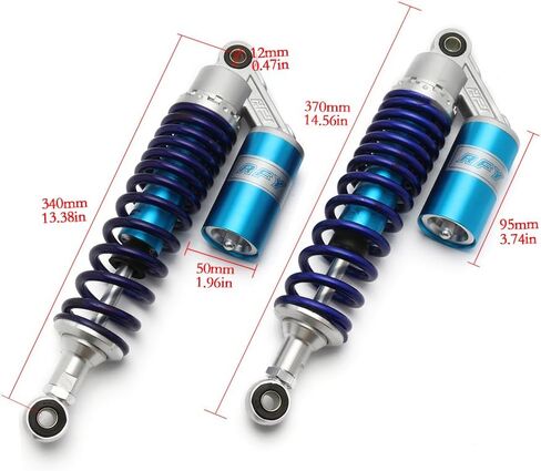 340mm 13.38 inch 7mm Spring Universal Motorcycle Air Shock Absorber Rear Suspension ATV Quad Scooter Dirt Bike For 50cc 75cc 90cc 125cc 150cc 250cc 300cc Green in Saudi Arabia