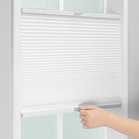 DEZ FURNISHINGS Cordless 1.5" Light Filtering Top Down Bottom Up Cellular Shade, 35" W x 84" H, White in Saudi Arabia