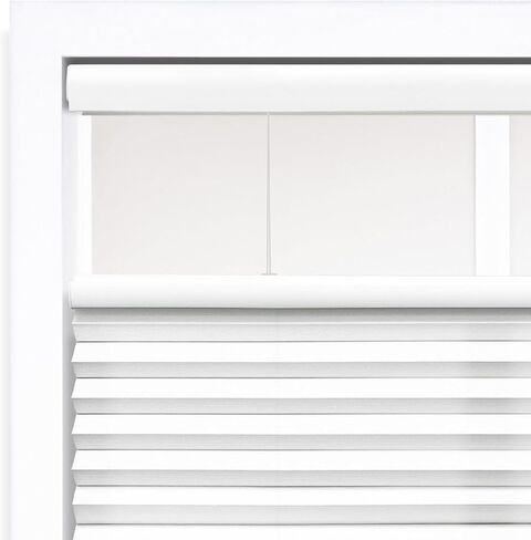 DEZ FURNISHINGS Cordless 1.5" Light Filtering Top Down Bottom Up Cellular Shade, 35" W x 84" H, White in Saudi Arabia