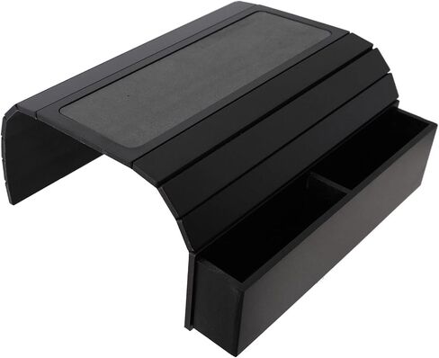 meistar Sofa Tray Table with EVA base. Remote Control and Cellphone Organizer Holder, Arm Rest Organizer, Arm Rest Table with Pockets. Fits over square chair arms. (Black) in Saudi Arabia