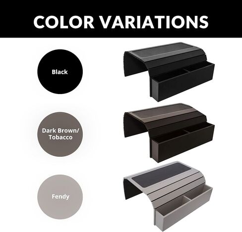 meistar Sofa Tray Table with EVA base. Remote Control and Cellphone Organizer Holder, Arm Rest Organizer, Arm Rest Table with Pockets. Fits over square chair arms. (Black) in Saudi Arabia