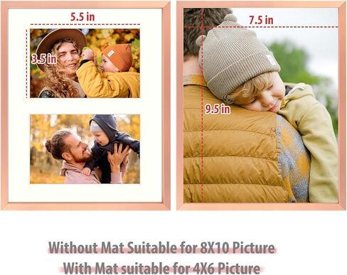 Frametory، إطار صورة مقاس 7 × 14 - لثلاث صور مقاس 4 × 6، قالب معدني من الألومنيوم - حصيرة عاجية بثلاث فتحات - شاشة عرض على الحائط - رائعة لصور الزفاف والتخرج والخطوبة (ذهبي) in Kuwait