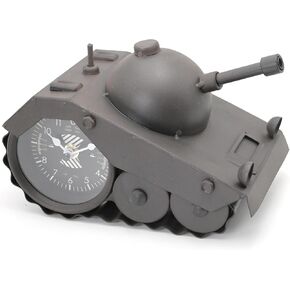 Army Tank Desk Clock Military Veteran Army Gifts for Men, Office Desk Decor Metal Sculpture Man Cave Decor 8.6×5.1 Inches