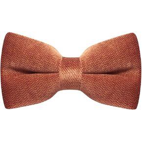 Luxury Bronze Textured Velvet Bow Tie, Brown