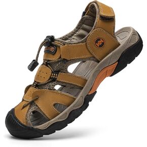 Men's Sport Sandals Breathable Outdoor Hiking Sandals Adjustable Fisherman Shoes Closed Toe Summer Walking Casual Sandals