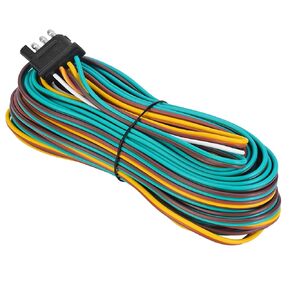 35FT Trailer Wiring Harness, 4 Wire Trailer Wire, Color Coded Wishbone Style Trailer Wiring Harness Kit 4 Pin, 42" Ground Trailer Wiring Kit, 4 Pin Trailer Connector