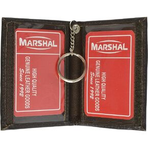 Marshal Genuine Lambskin Soft Leather Credit card Id Card Holder with Key Chain