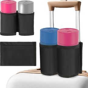 Luggage Cup Holder Suitcases Cup Holder Travel Cup Holder Luggage Drink Holder Luggage Drink Caddy Suitcase Beverage Cup Holder Travel Essentials for Flight Attendants Business Travelers, Black