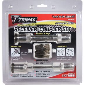 Trimax SXTM33 100% Stainless Steel (SXT3) 5/8" Receiver Lock & (SXTC3) 3.5" Span Coupler