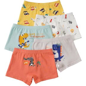 Toddler Boxer Briefs Cotton Boys Underwear Kids Underpants Size 3-12Years (Pack of 5)