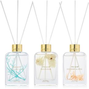 Reed Diffuser Set for Bathroom Air Fresheners,Lavender/Ocean Breeze/White Flower Oil Diffuser with 24 Sticks, 4.06 ozx3 Home Fragrance Reed Diffuser for Bathroom & Shelf Decor