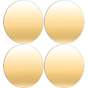 8 Inch Gold Round Acrylic Mirrors Sheet Acrylic Mirror Plate Self Adhesive Mirrors for Home Wall Decor or Wedding Birthday Valentine Party Supplies Table Centerpiece Decorations(4 Pieces)