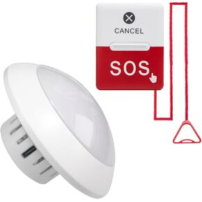 Caregiver Pager Nurse Call System Alert Button for Seniors at Home Pager for Elderly/Patient/Disabled/Nursing Home 2 SOS Call Buttons 2 Receivers