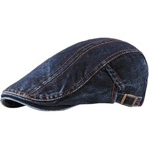 meioro Women Denim Newsboy Cap Cotton Flat Cap Ivy Gatsby Driving Hunting Gatsby Cabbie Hats for Men