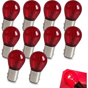 10 PCS 1157 Car Brake Halogen Light, 12V 21/5W Vehicle Tail Light Replacement, Universal BAY15D Durable Automotive Indicator Lamp Accessories for Motorcycle Car Truck SUV (Red)