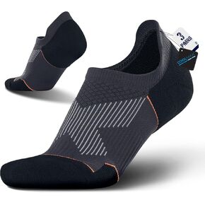 BRISIRA Coolmax Bamboo Viscose No Show Socks Men Compression Cushioned Moisture Wicking Running Athletic Golf Low Cut
