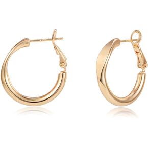 Chunky Gold Hoop Earrings for Women Trendy - 14k Gold Plated Huggie Hoop Earrings with Sterling Silver Post Hypoallergenic & Lightweight Earrings Gold Jewelry for Women
