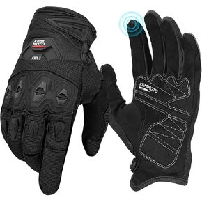 KEMIMOTO Motorcycle Gloves for Men Dirt Bike Gloves Off Road Touchscreen Riding Gloves Comfortable