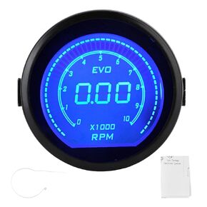 Car Tachometer, 2in LCD Digital Tachometer RPM Display Red Blue Light for EVO Series Universal for 12V Car