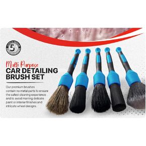 Preimum Car Detailing Brush Set - 5 Pack Auto Detail Kit for Automotive, Soft to Firm Brushes for Cleaning and Polishing for Interior, Exterior, Dashboard, Wheel Rims, Air Vent, Seat, car wash