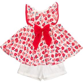 Peacolate 2-7T Summer Little Girls 2pcs Clothing Set Sleeveless Shirt and Shorts