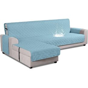 Upgraded Sectional Couch Covers 100% Waterproof L Shaped Sofa Slipcover Reversible Chaise Lounge Cover for Sectional Sofa Furniture Protector Cover for Pets Dog Cat(Large, Gray)