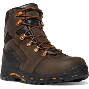 Danner Vicious 6" Composite Toe Work Boots for Men - Waterproof Leather with Breathable Gore-Tex Lining, Speed Lace System & Non Slip Heeled Outsole