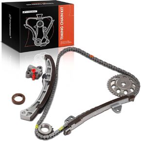 A-Premium Engine Timing Chain Kit W/Guide Rail & Sprocket & Tensioner [fit DOHC, 4Cyl 1.5L] Compatible with Toyota Echo, Prius 2004-2009, Prius C 2012-2013, Yaris 2006-2015 & Scion xB xA 2004-2006