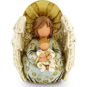 Guardian Angel, Angel statue, Decorative Figure, Sculpted Hand-Painted Figure, Home Decor, Gift, Bolitas Series (Pink)