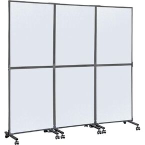 VEVOR Room Divider, 5.5 ft Room Dividers and Folding Privacy Screens, Partition Room Dividers 3 Panels, Portable Office Walls Dividers, Acoustic Room Divider (Light Gray) for Office, Library, School
