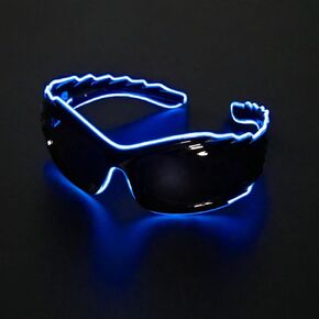 Pixel LED Sunglasses Y2K Neon Rave Glasses El Wire Light Up Sunglasses Glow for Festival - Costumes (Green)