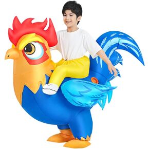 Chicken Costume Inflatable Costume Kids Blow up Costumes Ride On Halloween Costume For 7-10 Years Old Girls And Boys
