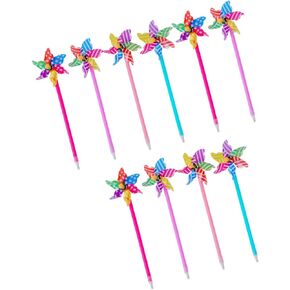 10pcs Christmas Gel Ink Pen Windmill Pinwheel Shaped Student Rollerball Pen Rewards Party Supplies for Holiday Xmas Festival (Random Color)