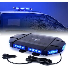 Xprite 18" Amber LED Heavy-Duty Rooftop Emergency Strobe Light Bar, Magnetic Mount Safety Flashing Beacon Lights for Construction Vehicles Tow Trucks Snowplows Security Patrol Postal Traffic Cars