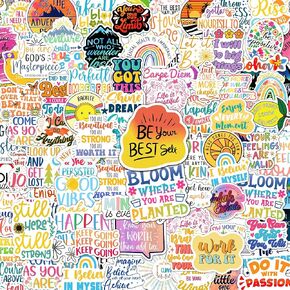 300 PCS Inspirational Stickers for Water Bottle Laptop | Motivational Positive Aesthetic Quotes Vinyl Waterproof |Planner Journal Classroom Scrapbook Decals| Teacher Must Haves for Students (300)