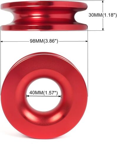 Winch Snatch 66000 LB Recovery Ring with 2 PCS Soft Shackle 1/2" X 22 Inch Winch Rope, for ATV UTV SUV Truck Off-Road Vehicle Recovery Accessories, Red in Kuwait
