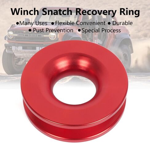Winch Snatch 66000 LB Recovery Ring with 2 PCS Soft Shackle 1/2" X 22 Inch Winch Rope, for ATV UTV SUV Truck Off-Road Vehicle Recovery Accessories, Red in Kuwait