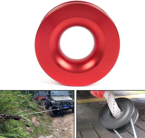 Winch Snatch 66000 LB Recovery Ring with 2 PCS Soft Shackle 1/2" X 22 Inch Winch Rope, for ATV UTV SUV Truck Off-Road Vehicle Recovery Accessories, Red in Kuwait