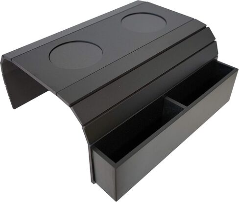 meistar Sofa Tray Table with EVA base. Remote Control and Cellphone Organizer Holder, Arm Rest Organizer, Arm Rest Table with Pockets. Fits over square chair arms. (Black) in Saudi Arabia