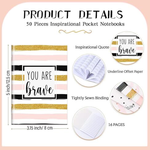 Sherr 72 Pcs Inspirational Notepads You Are Loved Party Favors Mini Motivational Journal Notebook Glitter Lines and Dots Inspiring Small Pocket Notepads Bulk for Students School Supplies Term Gift in Saudi Arabia