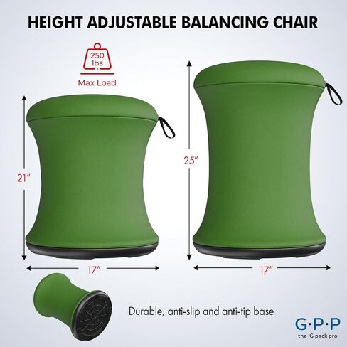 Wobble Stool - Improves Focus Posture - Movable Height Adjustable Stool – Active Sitting Balance - Swivel and Non-Slip Base - Ergonomic Desk Stool for Office, Home (Black) in Saudi Arabia
