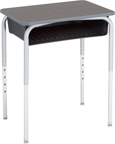 Learniture Adjustable Height Student Desk with Book Box, Open Front School Desk with Storage and Adjustable Legs, Maple/Black in Saudi Arabia