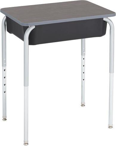 Learniture Adjustable Height Student Desk with Book Box, Open Front School Desk with Storage and Adjustable Legs, Maple/Black in Saudi Arabia